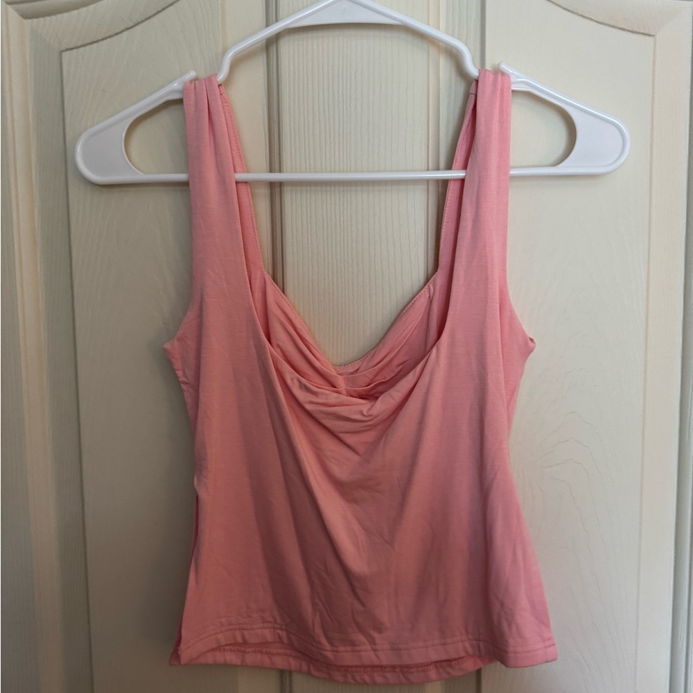 Amazon Pink Drape Neck Crop Top